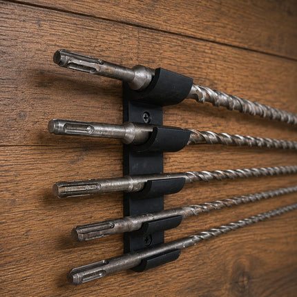 Wall mounted long drill bit holders