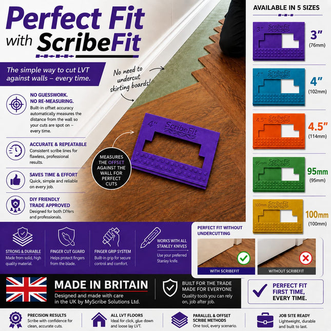 3" LVT Scribe Cutting Tool for Karndean, Amtico, polyflor, Moduleo Flooring
